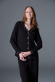 Cozy PJ | AlgaKnit - Black/Taupe