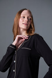 Cozy PJ | AlgaKnit - Black/Taupe