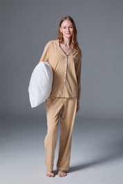 Cozy PJ | AlgaKnit - Sand Cream / White