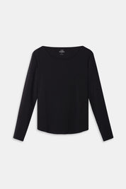 Clea Long Sleeve Tee | AlgaKnit - Black