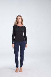 Clea Long Sleeve Tee | AlgaKnit - Black