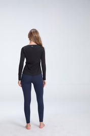 Clea Long Sleeve Tee | AlgaKnit - Black