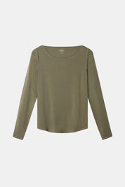 Clea Long Sleeve Tee | AlgaKnit - Camo Green