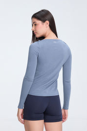 Clea Long Sleeve Tee | AlgaKnit - Steel Grey