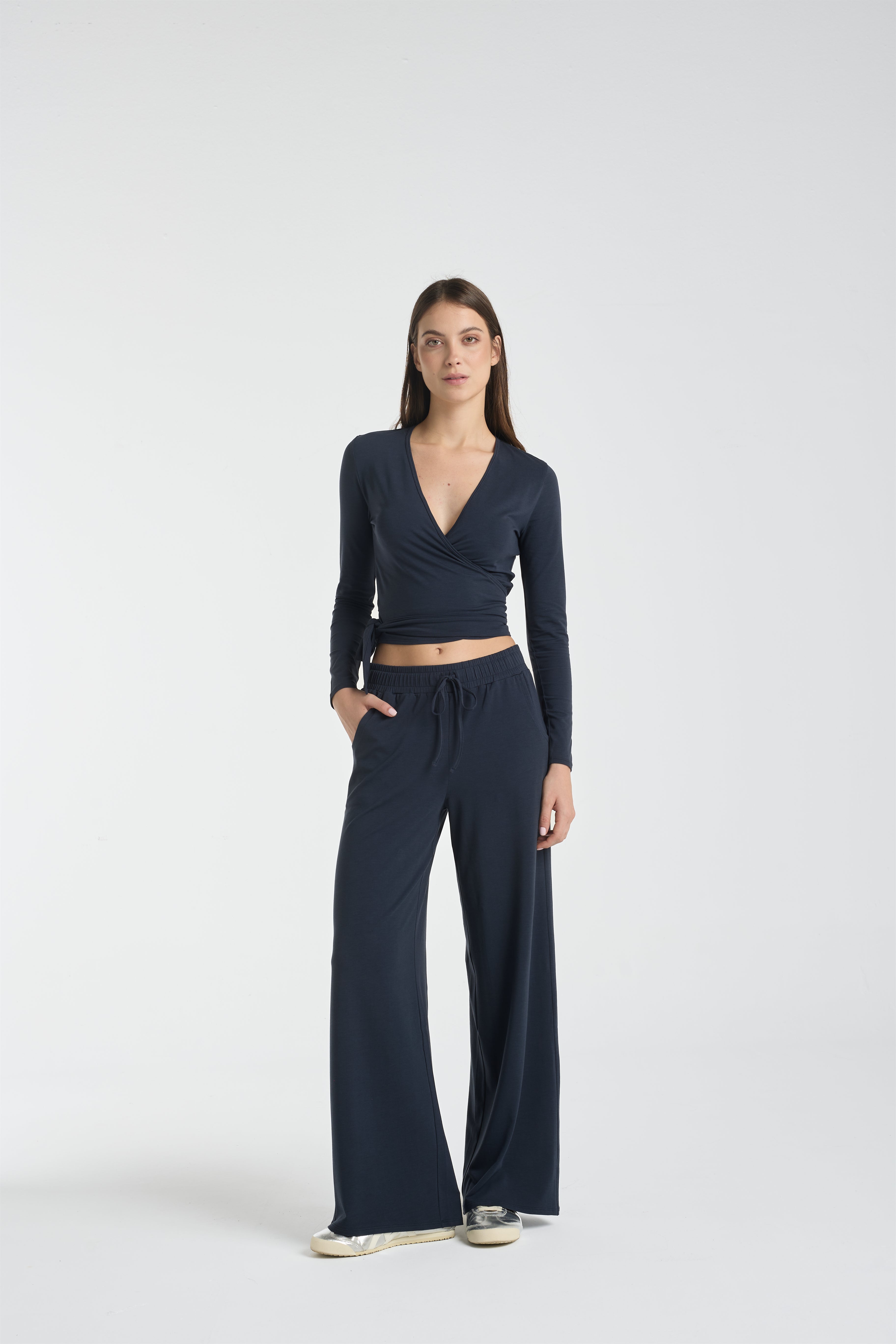 Lazo crop tee | Algaknit - Nautic Blue