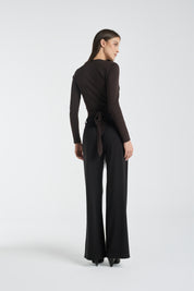 Lazo crop tee | Algaknit - Dark Chocolate