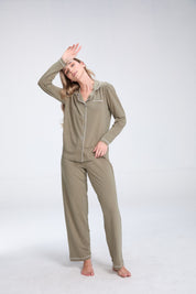 Cozy PJ | AlgaKnit - Camo Green / Core Light