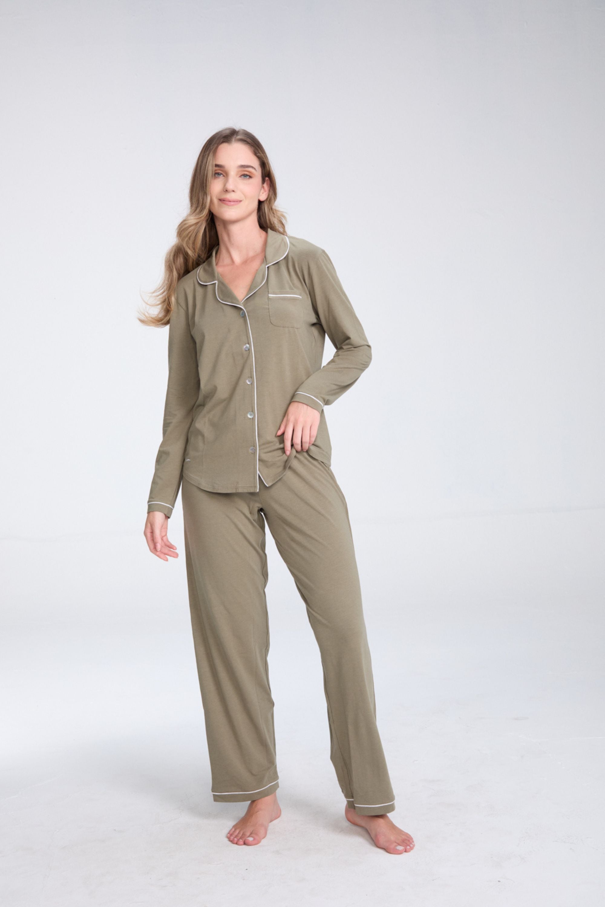 Cozy PJ | AlgaKnit - Camo Green / Core Light