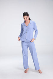 Cozy PJ | AlgaKnit - Rain Cloud / Light Bone