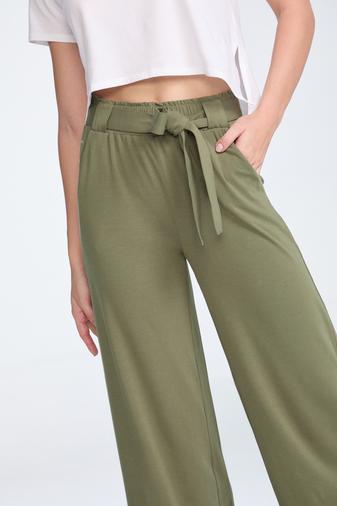 Night Palazzo | AlgaKnit - Camo Green