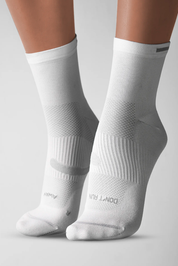 High Performance Running Socks // 3.5" Anklets - White