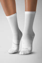 High Performance Running Socks // 6.0" Crew - White
