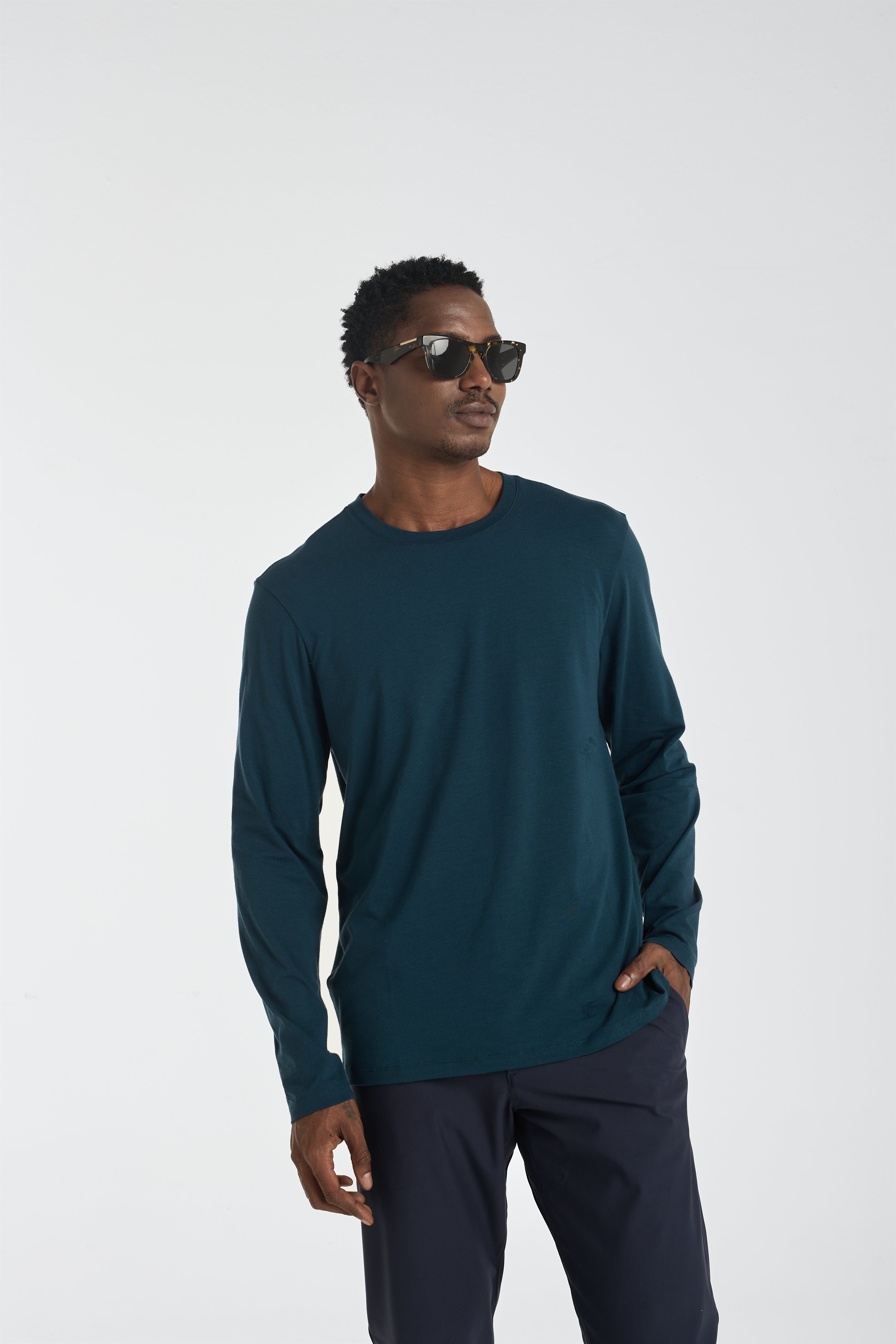 The Essential Long Sleeve Tee - Deep Teal