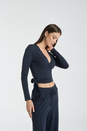 Lazo crop tee | Algaknit - Nautic Blue