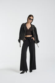 Lazo crop tee | Algaknit - Dark Chocolate