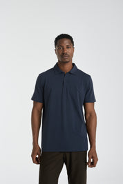 Cloud polo shirt | Algaknit - Nautic Blue