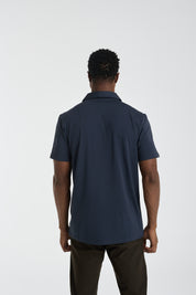 Cloud polo shirt | Algaknit - Nautic Blue