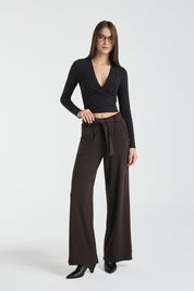 Night Palazzo | AlgaKnit - Dark Chocolate
