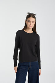 Everyday Long Sleeve Tee | AlgaKnit - Black