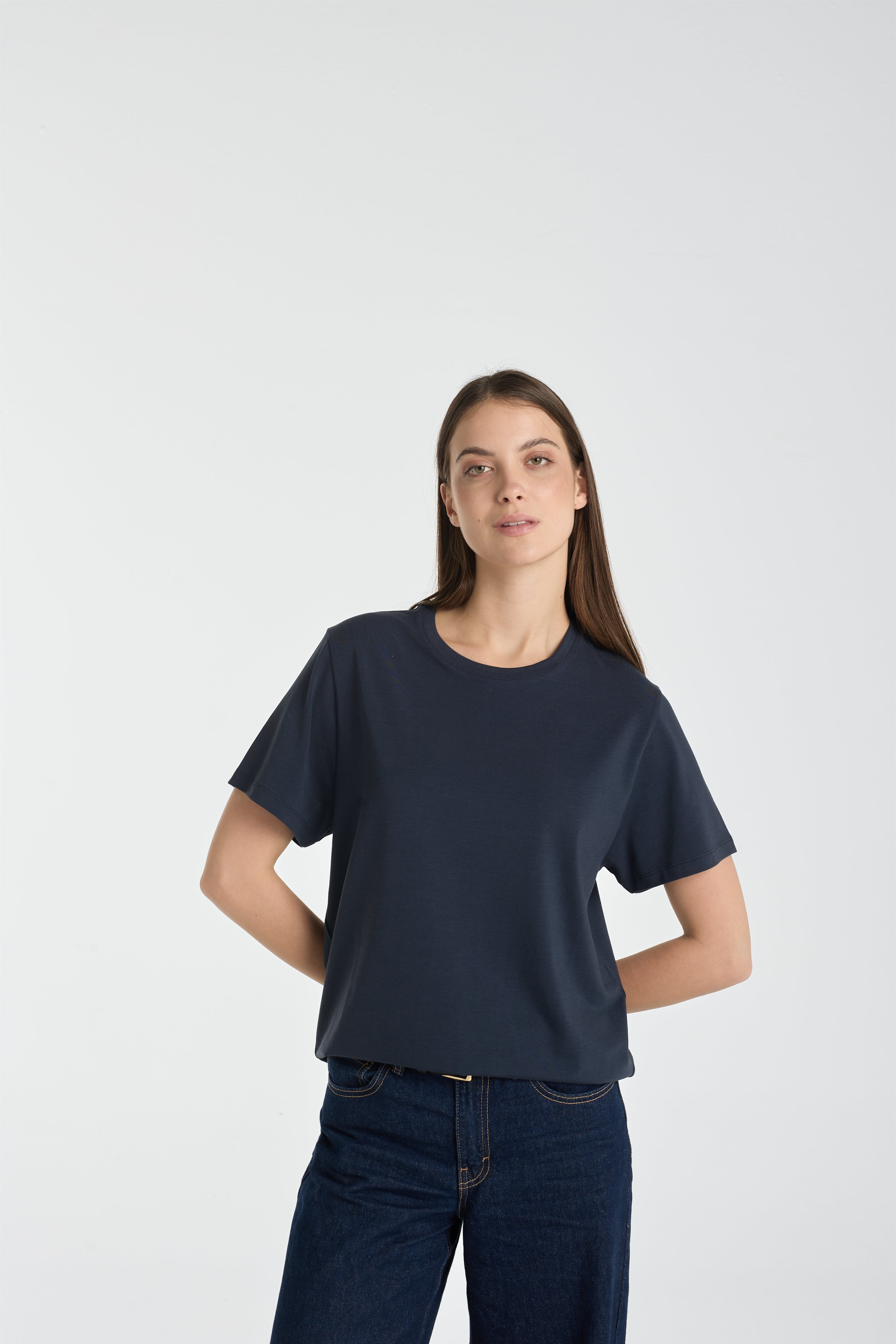 Oversize Super Soft tee | Algaknit - Nautic Blue
