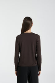 Everyday Long Sleeve Tee | AlgaKnit - Dark Chocolate