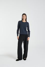 Everyday Long Sleeve Tee | AlgaKnit - Nautic Blue