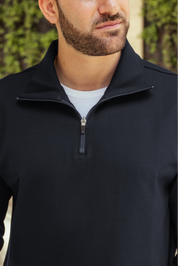 Quarter Zip | LuxKnit - Deep Navy