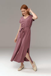 Tara Long Dress | AlgaKnit - Malva