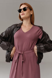 Tara Long Dress | AlgaKnit - Malva