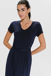 Tara Long Dress | AlgaKnit - Marino Blue
