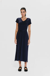 Tara Long Dress | AlgaKnit - Marino Blue