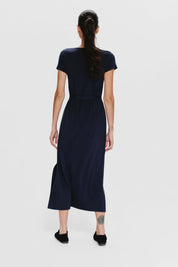 Tara Long Dress | AlgaKnit - Marino Blue