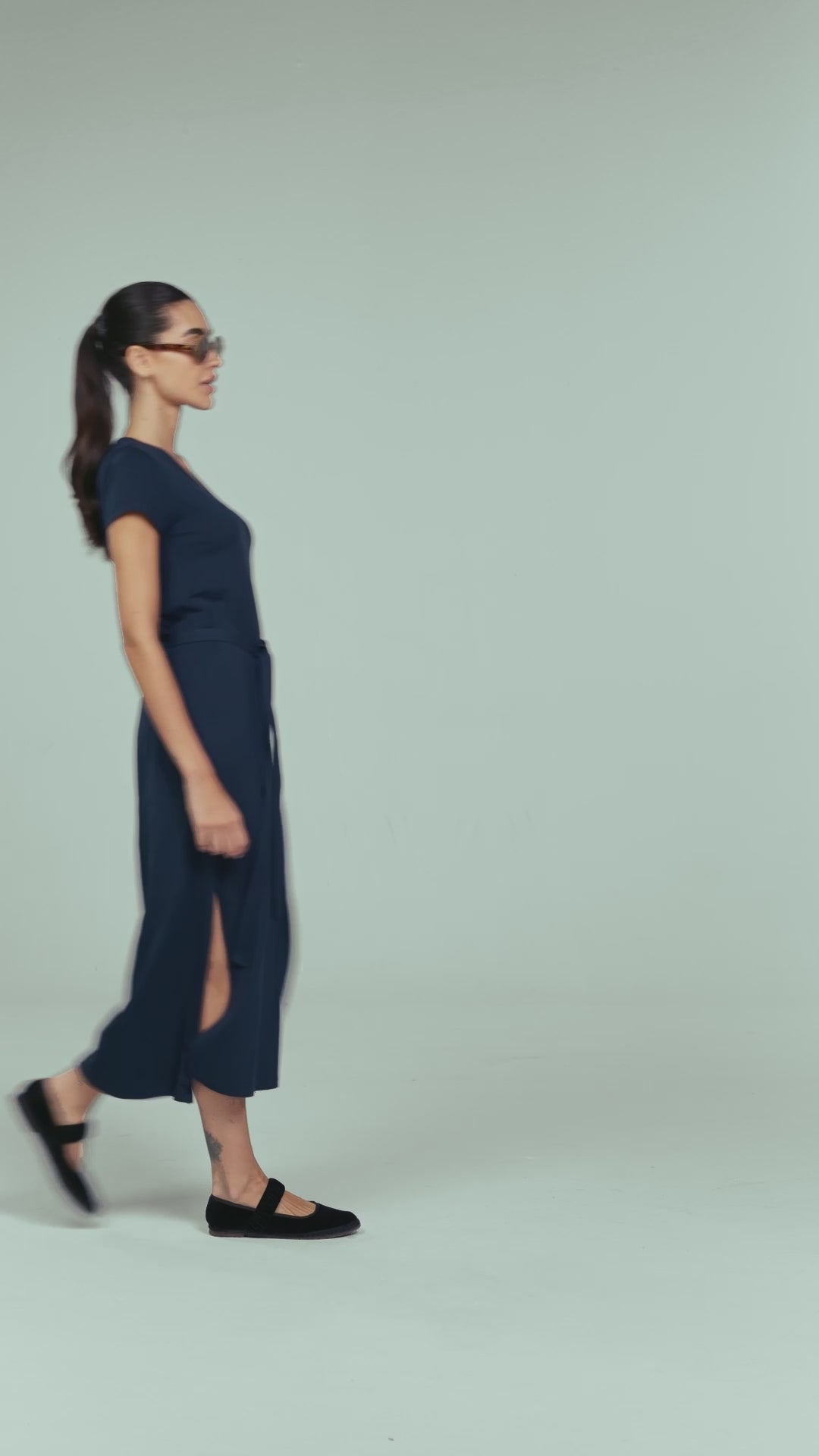 Tara Long Dress | AlgaKnit - Marino Blue