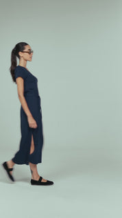 Tara Long Dress | AlgaKnit - Marino Blue